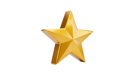 Golden star isolated on transparent background for decoration