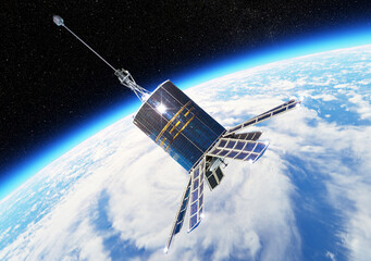 Military space navigation-communications satellite