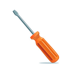 Fototapeta premium Orange handled flathead screwdriver for home improvement and repair work