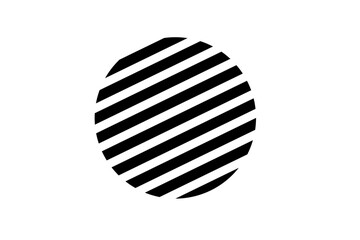 Black striped circle with diagonal lines