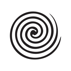 Abstract spiral vortex icon with tapered swirl lines, minimal logo