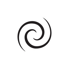 Abstract swirl symbol in black, minimal spiral logo icon design
