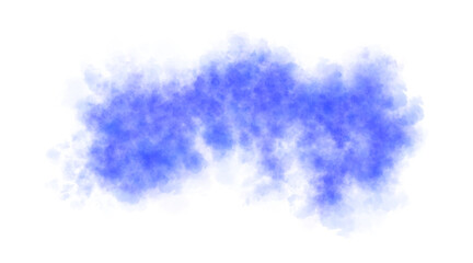 Bright blue smoke cloud with airy texture isolated on transparent background resembling wave shape for abstract dreamy effect