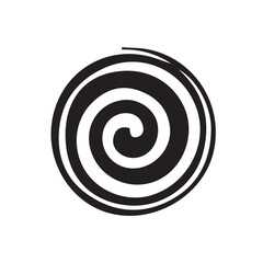 Naklejka premium Abstract spiral vortex icon with double outer rings, minimal emblem