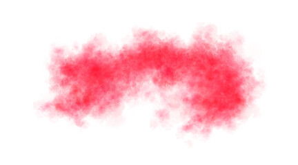 Bright red smoke cloud with fiery texture isolated on transparent background resembling wave shape for abstract effect © Nanotrillion