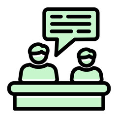 Public Speaker icon representing orator, presenter, lecturer, spokesperson, and announcer from the Corporate Icon Collection (Glyph Color Lineal Style)