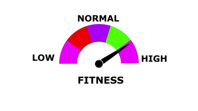 Animated fitness compear Meter &ndash; Increasing and Decreasing Gauge from Good to Best Levels, Comparison Indicator for  Data Visualization,  perfomance, and Motion Graphic Reports
