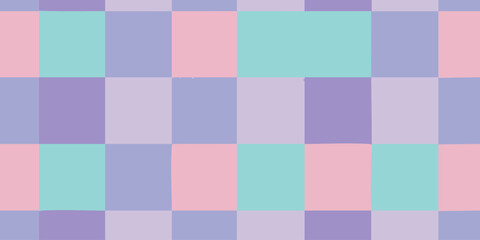 Pastel Plaid Pattern A Gentle Checkered Design in Soft Hues of Purple, Pink, and Teal