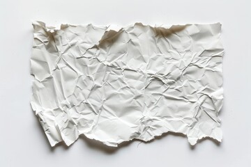Obraz premium Crumpled white paper on white, with slight shadows. Background clean. For message