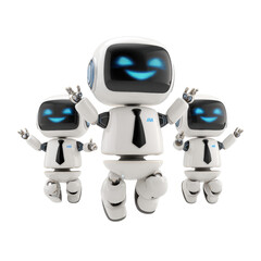 Friendly AI Robotics Team on Transparent Background
