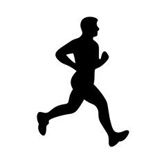 Vector Illustration of Running Man Silhouette