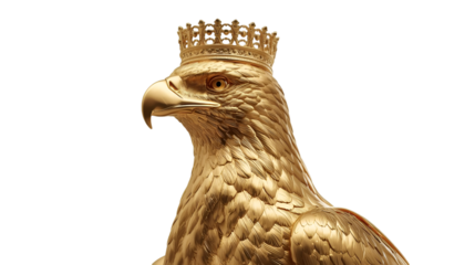 Golden eagle owl on white background