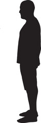 vector,silhouette of side view of a man standing summer clothes