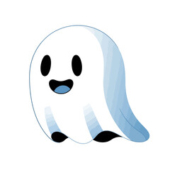 Cute Spooky Ghost Vector Illustration Halloween Cartoon Icon