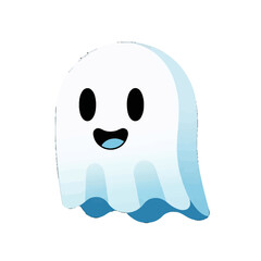 Cute Spooky Ghost Vector Illustration Halloween Cartoon Icon