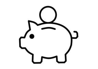 Piggy Bank Money Saving Finance Icon Outline Vector for Banking Investment Budget Planning and Financial Management Design
