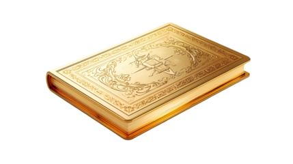 Old antique book isolated on white background