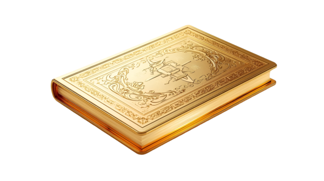 Old antique book isolated on white background