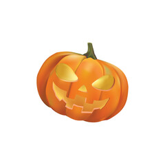 Spooky Glowing Jack-o-Lantern Pumpkin Face with a Wicked Smile - Halloween Decoration