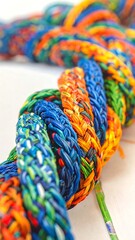 Close-up of colorful braided rope