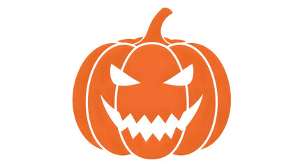 Jackolantern pumpkin with a scary face isolated on transparent background