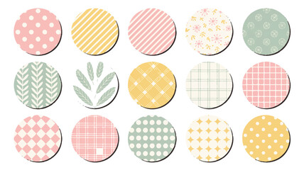 Vector art of collection of pastel patterned circles