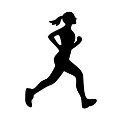 Silhouette Vector Illustration of Running Woman