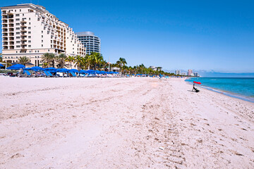 Fort Lauderdale Beach with its clear waters, palm trees. Known as the “Venice of America
