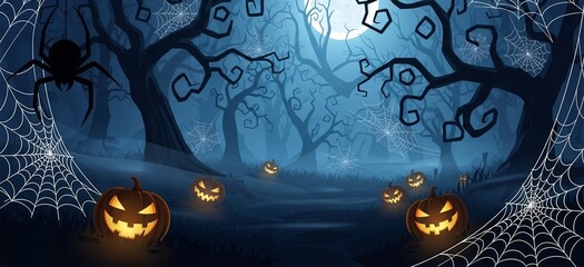 Spider Web Forest Wallpaper