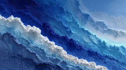 Abstract Blue Gradient Wavy Texture with 3D Relief Effect for Modern Design Backgrounds