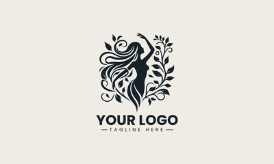 Fototapeta premium Plant Goddess vector logo illustration