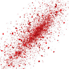 Fototapeta premium Red paint splatter on black abstract design transparent background png