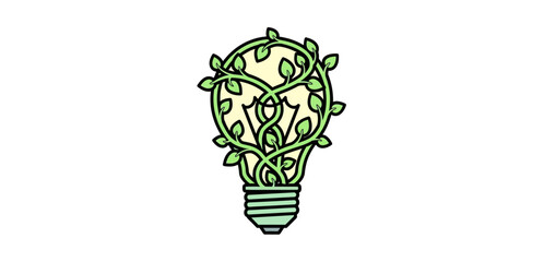 light bulb with leaves eco-friendly energy and ideas representing sustainability innovation and environmental awareness. great for green tech and renewable energy campaigns