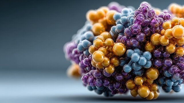Detailed 3D model of an enzyme molecule