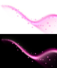 Effect, Pink rays wave in gradients from dark to light, sparkling with elegant A small glowing pink star