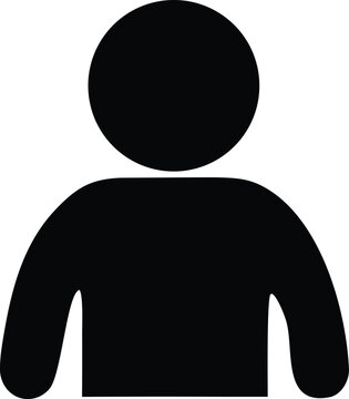Simple human icon silhouette representing a generic person or user in a clear minimalist design for profiles or general representation
