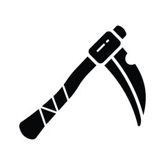 Here is a modern flat outline icon of scythe, premium vector