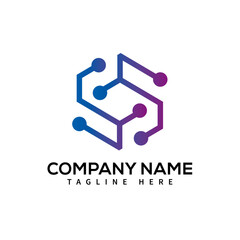 Modern S Blockchain Data Tech Logo - Innovative Design for Cryptocurrency, Networking, or Digital Solutions