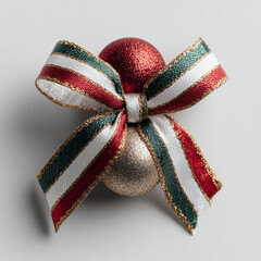 Decorative italian flag ribbon adorns festive red christmas ornament