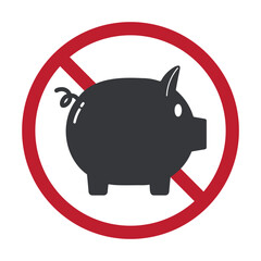 Isolated pictogram of pig with prohibition symbol, representing halal food label, non-pork ingredients, dietary restriction, and food safety sign.