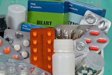 medicine box with forgotten products inside the house