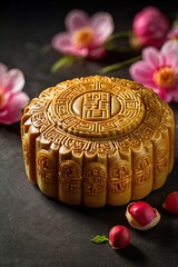 Delicious traditional Mid autumn dessert arrangement moon cake