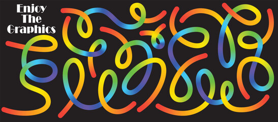 Abstract Gradient Backgrounds with 3D Colorful Lines – Modern Vector Poster Design by Briddy