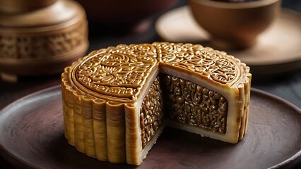 Delicious traditional Mid autumn dessert arrangement moon cake