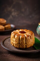 Delicious traditional Mid autumn dessert arrangement moon cake