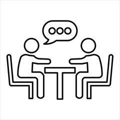meeting icons. simple line vector