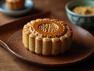 Delicious traditional Mid autumn dessert arrangement moon cake