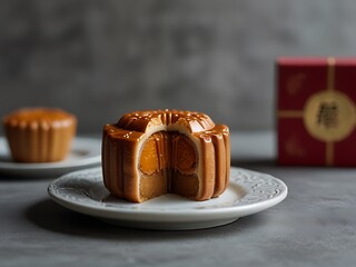 Delicious traditional Mid autumn dessert arrangement moon cake