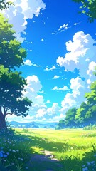 Lush summer landscape