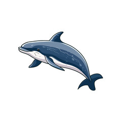 Simple flat color vector illustration of a whale perfect for ocean themes and marine life designs